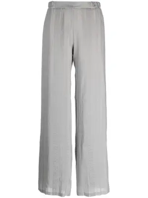 High-waisted wide-leg trousers