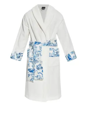 Халат с цветочным принтом и поясом