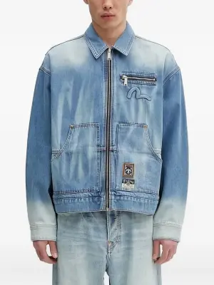 Джинсовая куртка с тисненым логотипом