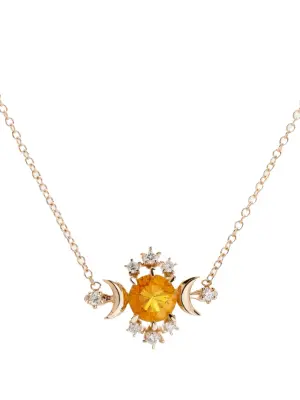 14kt yellow gold Wondering Star sapphire necklace