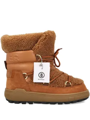 Кожаные ботильоны с отделкой из овчины