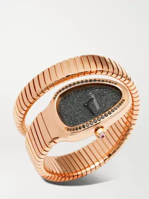 Часы Bulgari Serpenti 32 мм из розового золота с бриллиантами