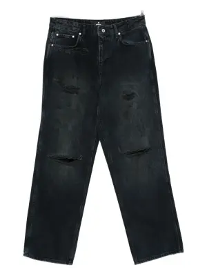 R3 свободные джинсы с потертостями