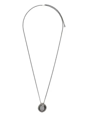 Серебряное колье с бриллиантами и шпинелью