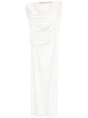 Шелковая юбка макси с драпировкой