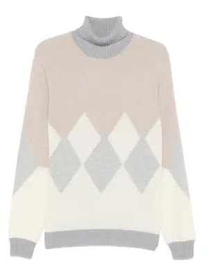 Свитер с узором и высоким воротником