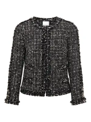 Жакет из твида с бахромой