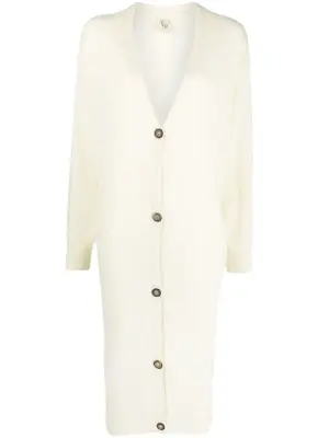 Кашемировое пальто-кардиган с V-образным вырезом