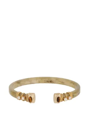 Широкий браслет-кафф с каменной отделкой Sarina