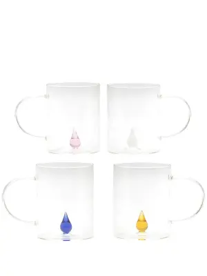 Набор из четырех кружек с 3D декором