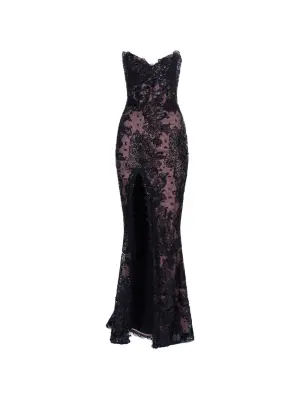Макси-платье Piano Zid Mermaid с кружевной отделкой и разрезом