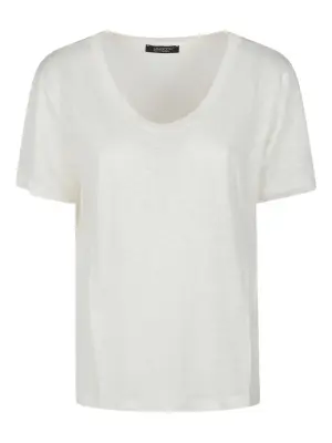 Льняная футболка с круглым вырезом