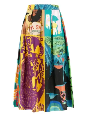 плиссированная юбка в технике пэчворк