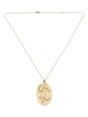 18kt yellow gold Leo diamond necklace