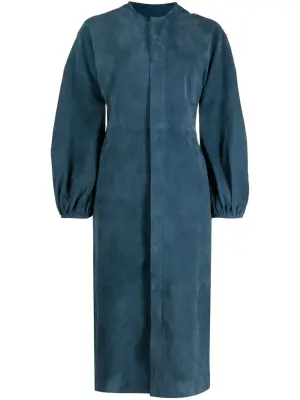 Платье миди с объемными рукавами