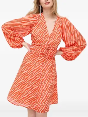 Платье мини с зебровым принтом