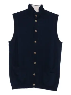 Жилет с накладными карманами на пуговицах