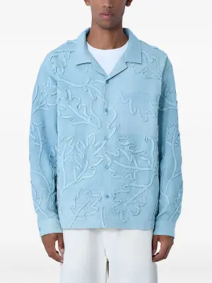 Рубашка с вышивкой в виде листьев "Приветствия"