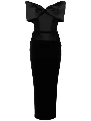 Платье миди со вставками