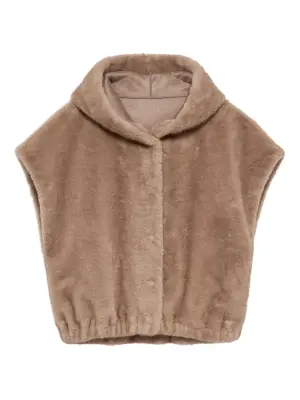 Жилет из искусственного меха с капюшоном