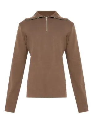 Вязаный свитер на молнии с воротником