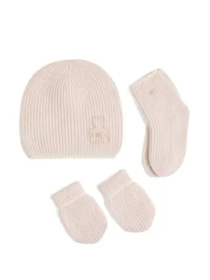 Комплект из кашемировой шапочки, перчаток и носков в английскую резинку Baby Bernie