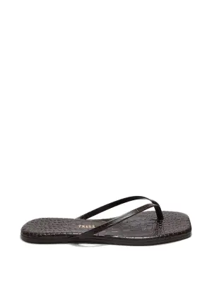 Вьетнамки Lily с квадратным мысом и эффектом кожи крокодила