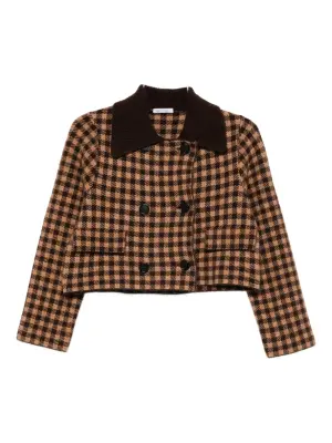 Двубортный пиджак в клетку