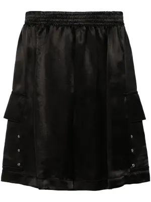 Атласные шорты карго с люверсами