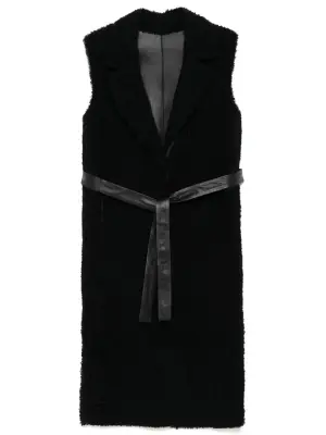 Пальто без рукавов из овчины