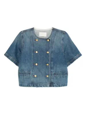 двубортный пиджак с короткими рукавами