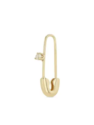 Серьга Safety Pin из желтого золота с жемчугом