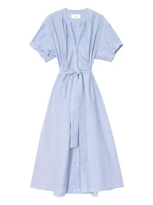 Платье миди в полоску с поясом