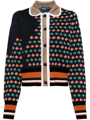 Кардиган вязки интарсия