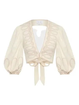 Топ Alkali с объемными рукавами и вышивкой