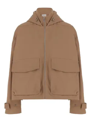 куртка с капюшоном и высоким воротником