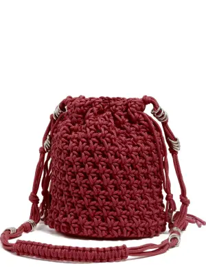 Вязаная сумка-ведро на кулиске