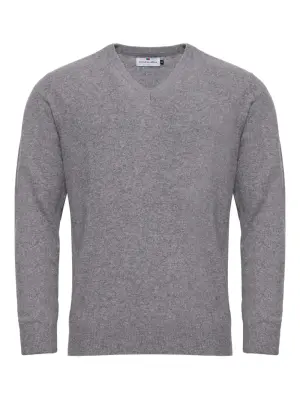 Шерстяной свитер с V-образным вырезом