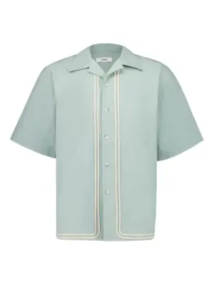 Рубашка с плетеным воротником