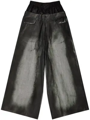 Широкие джинсы с эффектом потертости