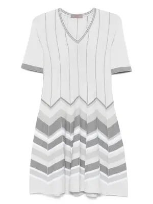 Платье мини с узором шеврон