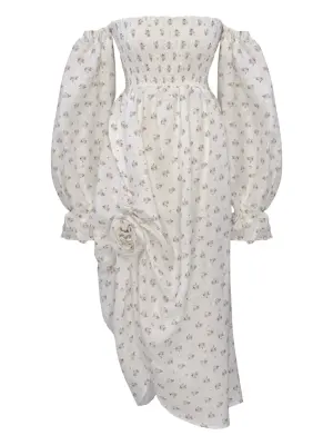 Платье миди с открытыми плечами