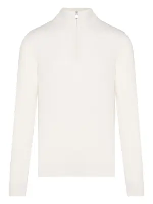 Кашемировый свитер с молнией у горловины