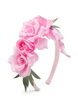 Ободок с цветочной аппликацией