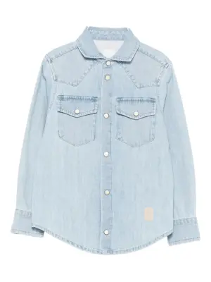 Джинсовая рубашка с нашивкой-логотипом