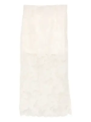 Юбка с фестонами и цветочным принтом