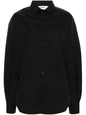 Поплиновая рубашка асимметричного кроя