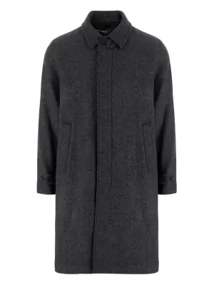 Шерстяное пальто с узором в елочку