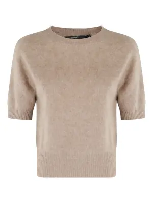 Кашемировый джемпер с короткими рукавами