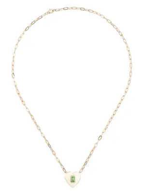 Колье Heart из желтого золота с гранатом